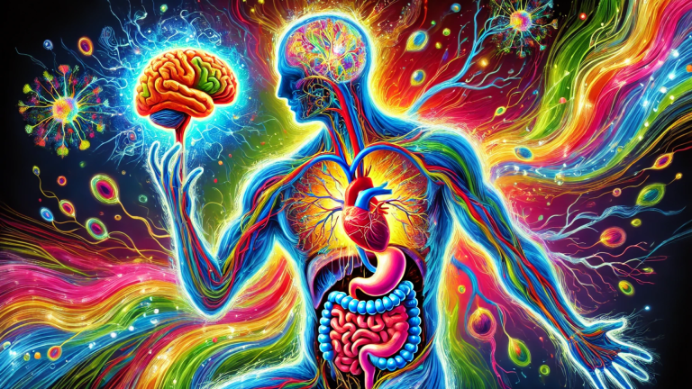 An AI credit image showing the body workings in bright colours.